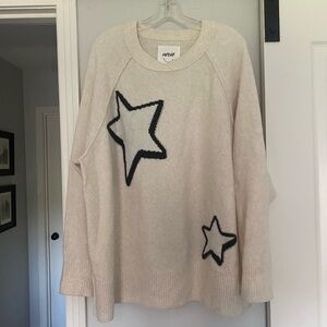 Aerie Cream Sweater with Black Star Design